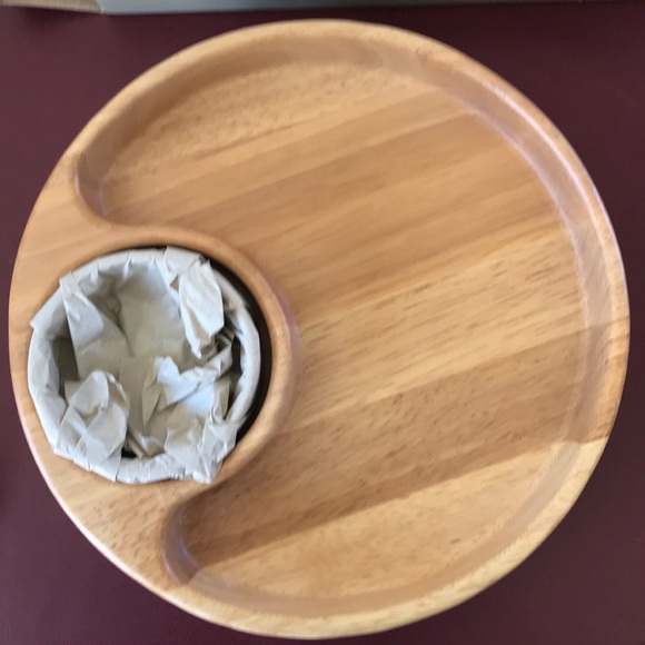 Other - 🌼 FINAL 🌼 Chip & Dip wooden bowl
